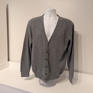 Vintage Sears Men's Store Kings Road Size L Men's Cardigan Sweater Gray